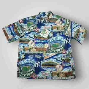 Reyn Spooner New York Yankees Shirt Mens 2XL Oversized Hawaiian Bronx Bombers